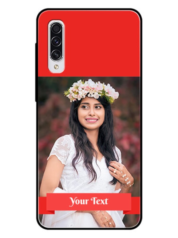 Custom Samsung Galaxy A70 Custom Glass Phone Case  - Simple Red Color Design