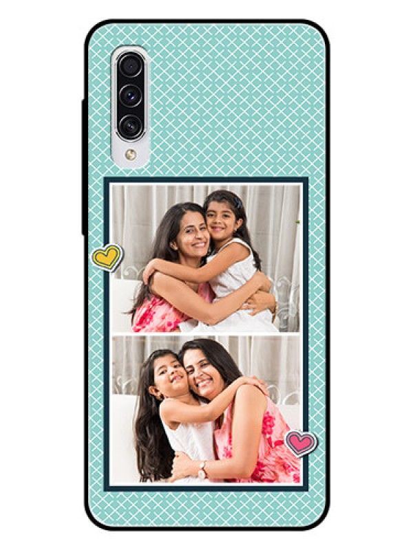 Custom Samsung Galaxy A70 Custom Glass Phone Case  - 2 Image Holder with Pattern Design