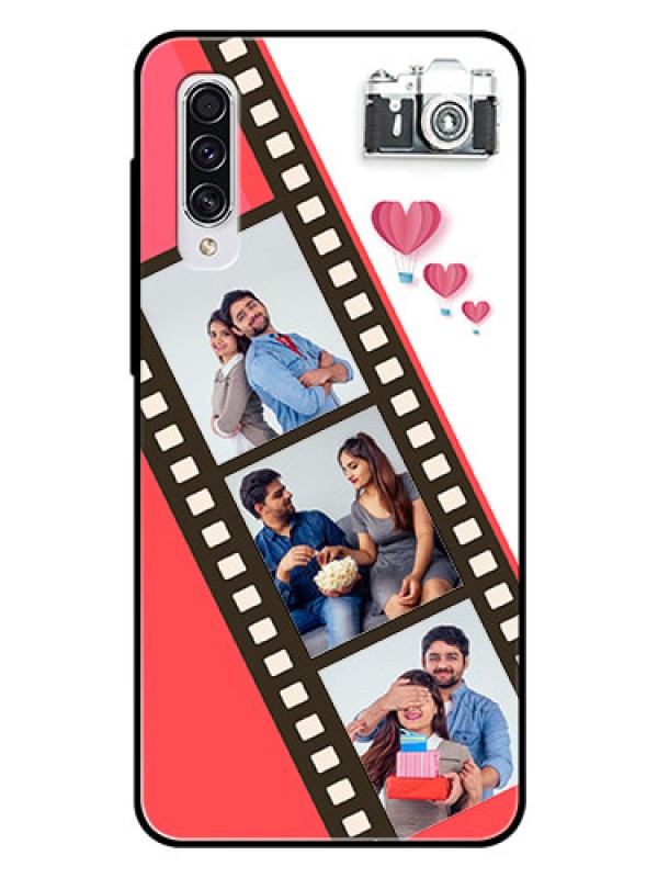 Custom Samsung Galaxy A70 Personalized Glass Phone Case  - 3 Image Holder with Film Reel