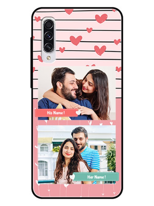 Custom Samsung Galaxy A70 Custom Glass Mobile Case  - Photo with Heart Design