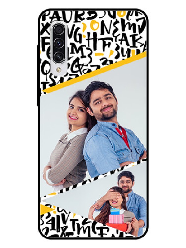 Custom Samsung Galaxy A70 Custom Glass Mobile Case  - Letters Pattern Design