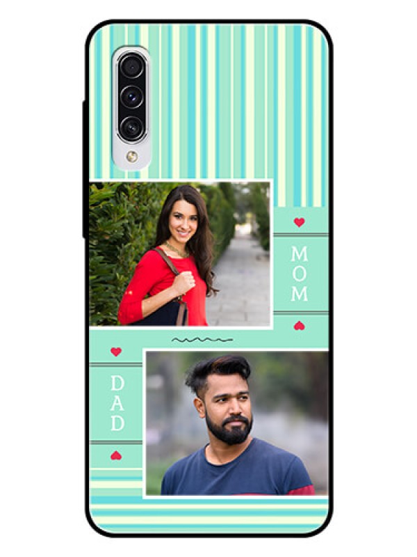 Custom Samsung Galaxy A70 Custom Glass Phone Case  - Mom & Dad Pic Design
