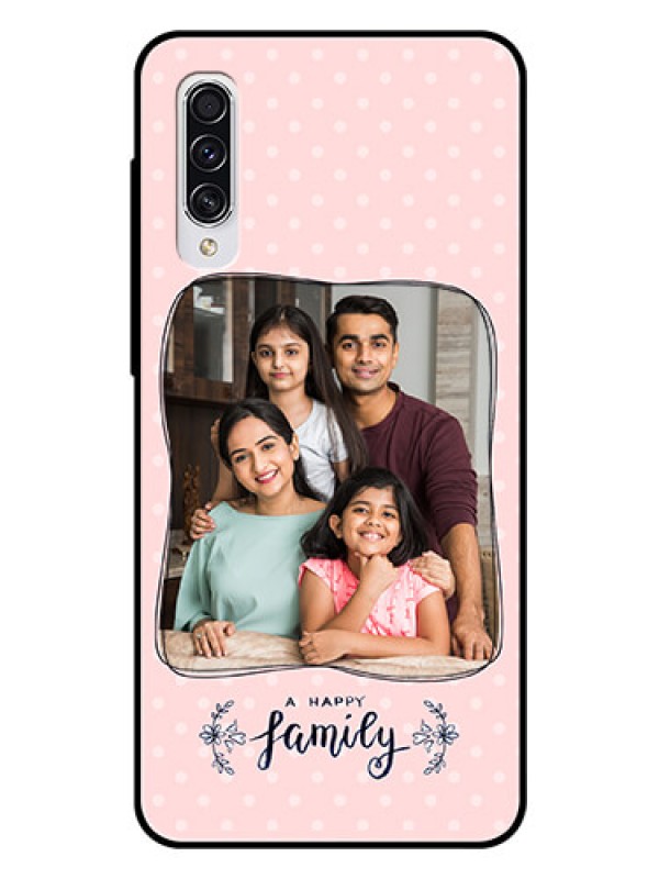 Custom Samsung Galaxy A70 Custom Glass Phone Case  - Family with Dots Design