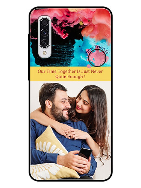 Custom Samsung Galaxy A70 Custom Glass Mobile Case  - Quote with Acrylic Painting Design