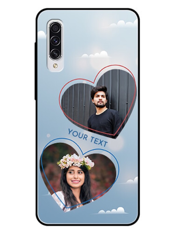 Custom Samsung Galaxy A70 Custom Glass Mobile Case  - Blue Color Couple Design 