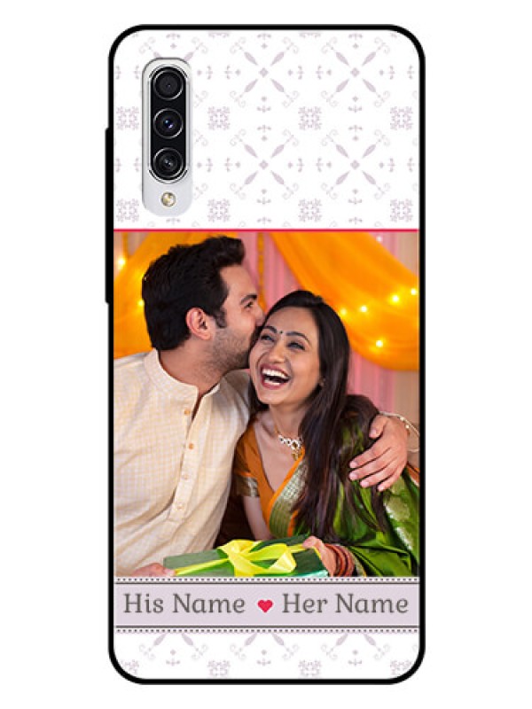 Custom Samsung Galaxy A70 Custom Glass Mobile Case  - with Photo and Ethnic Design