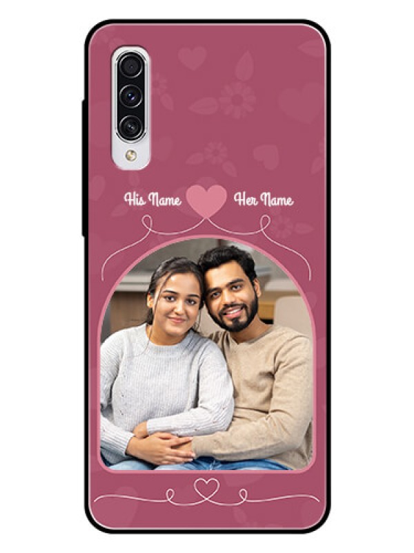 Custom Samsung Galaxy A70 Photo Printing on Glass Case  - Love Floral Design