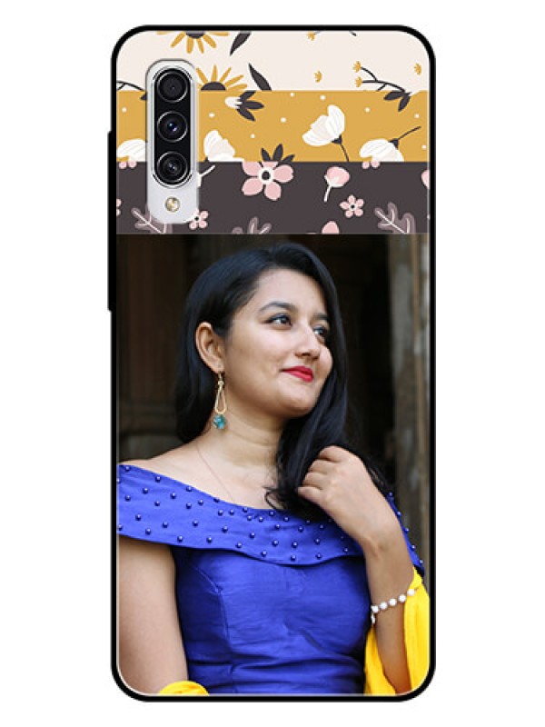 Custom Samsung Galaxy A70 Custom Glass Phone Case  - Stylish Floral Design