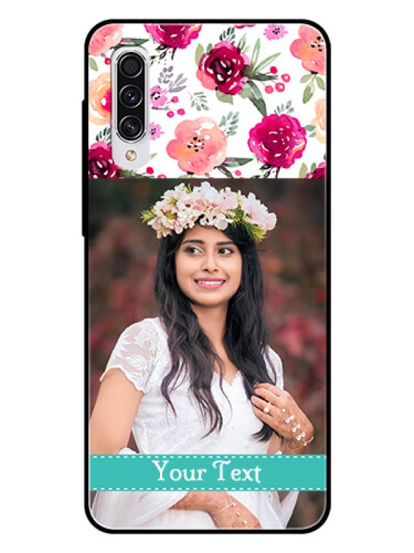 Custom Samsung Galaxy A70 Custom Glass Phone Case  - Watercolor Floral Design