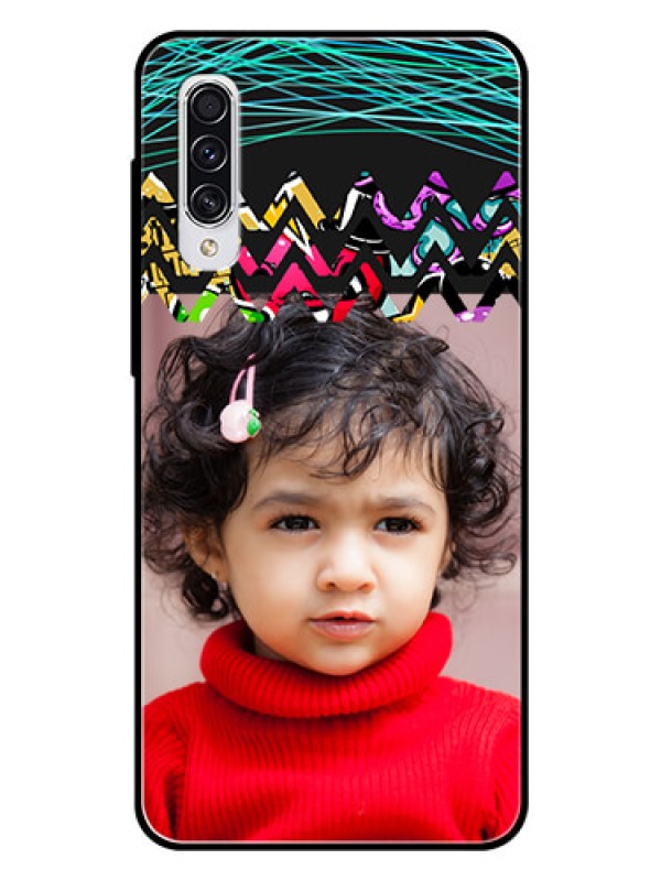Custom Samsung Galaxy A70 Personalized Glass Phone Case  - Neon Abstract Design