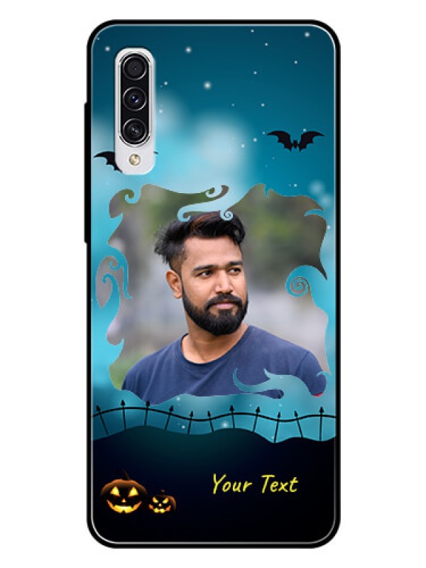 Custom Samsung Galaxy A70 Custom Glass Phone Case  - Halloween frame design