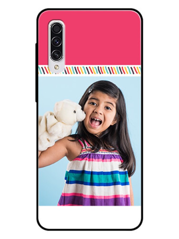 Custom Samsung Galaxy A70 Personalized Glass Phone Case  - Line art design