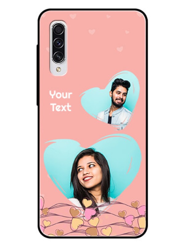 Custom Samsung Galaxy A70 Custom Glass Mobile Case  - Love Doodle Design