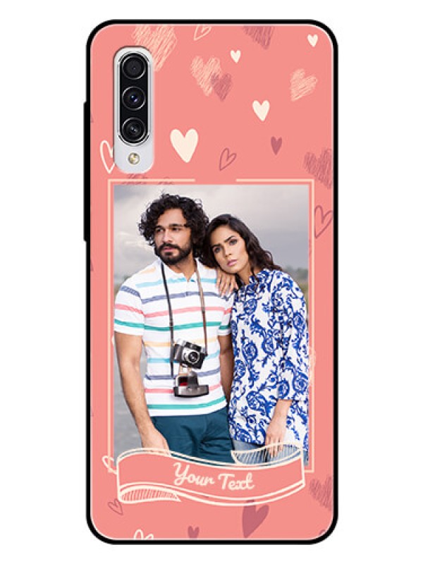 Custom Samsung Galaxy A70 Custom Glass Phone Case  - Love doodle art Design