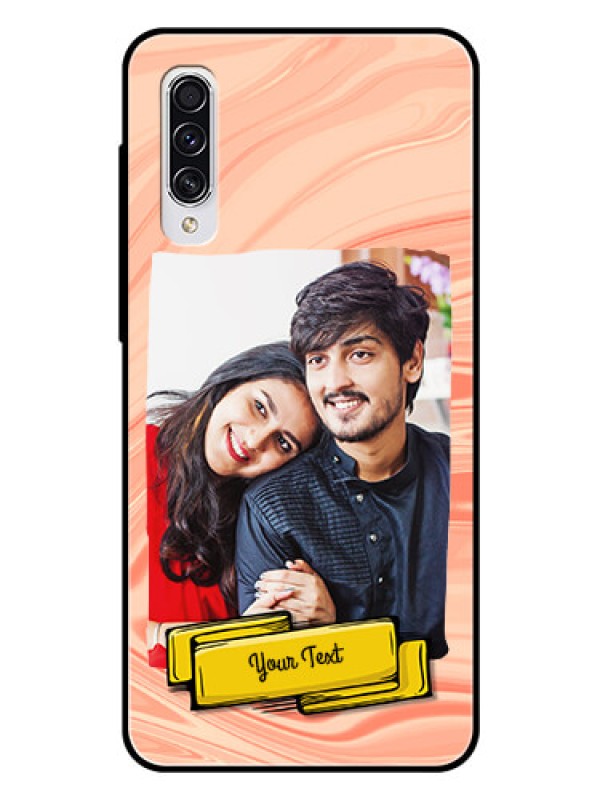 Custom Samsung Galaxy A70 Personalized Glass Phone Case  - Marble Texture Design