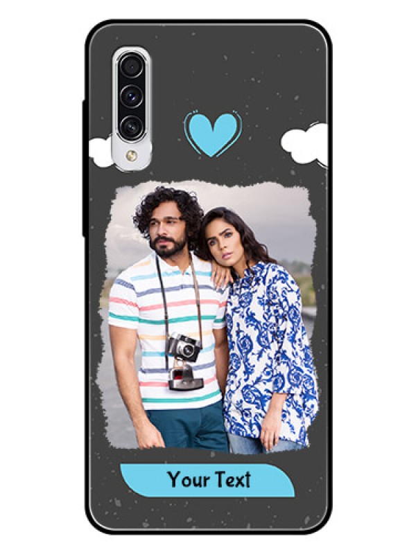Custom Samsung Galaxy A70 Custom Glass Phone Case  - Splashes with love doodles Design