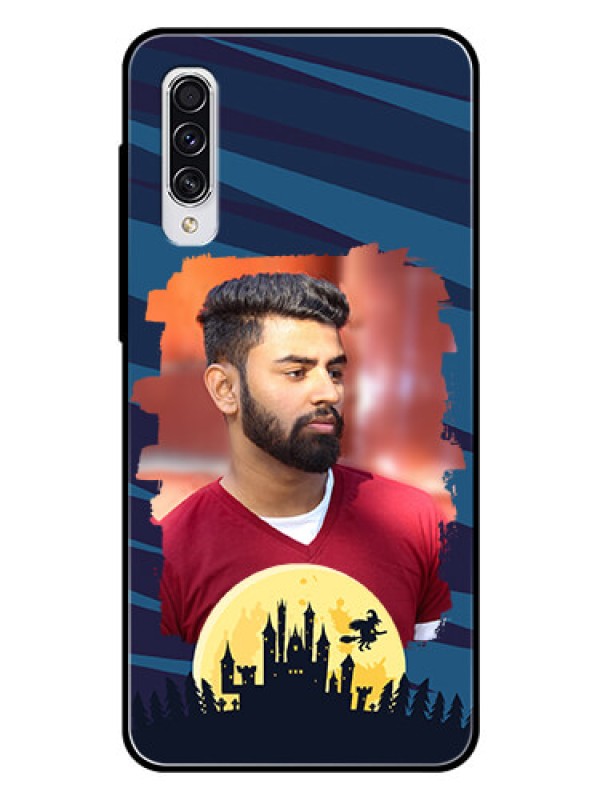 Custom Samsung Galaxy A70 Photo Printing on Glass Case  - Halloween Witch Design 