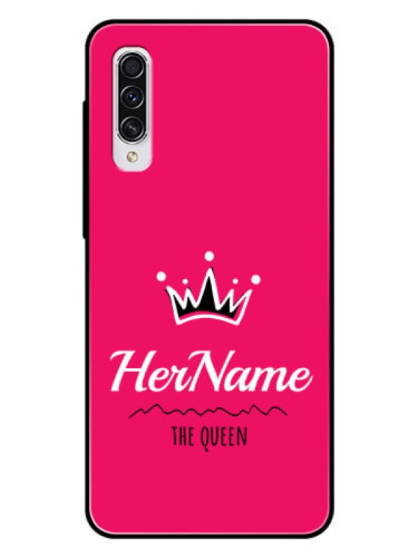Custom Galaxy A70 Glass Phone Case Queen with Name