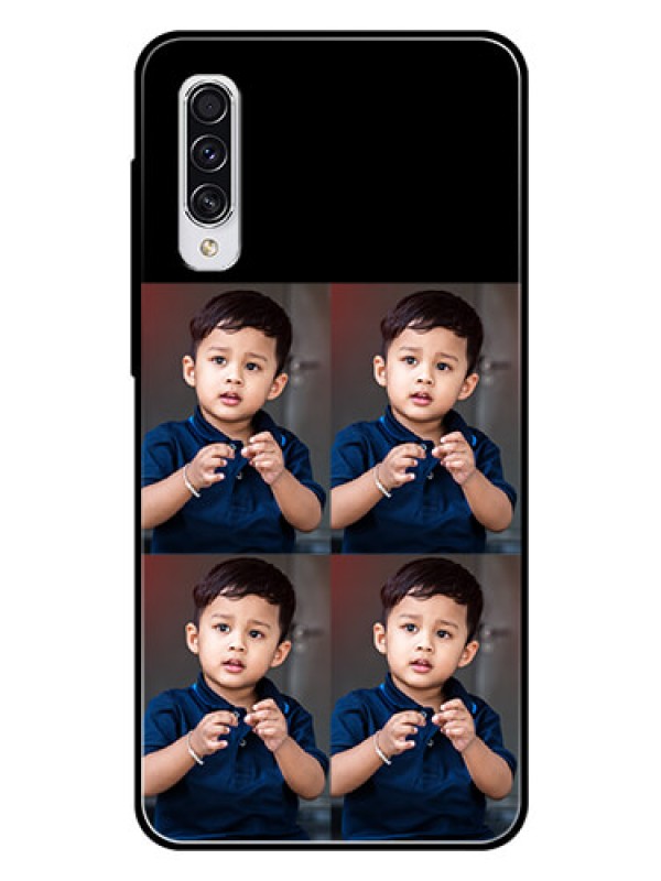 Custom Galaxy A70 4 Image Holder on Glass Mobile Cover