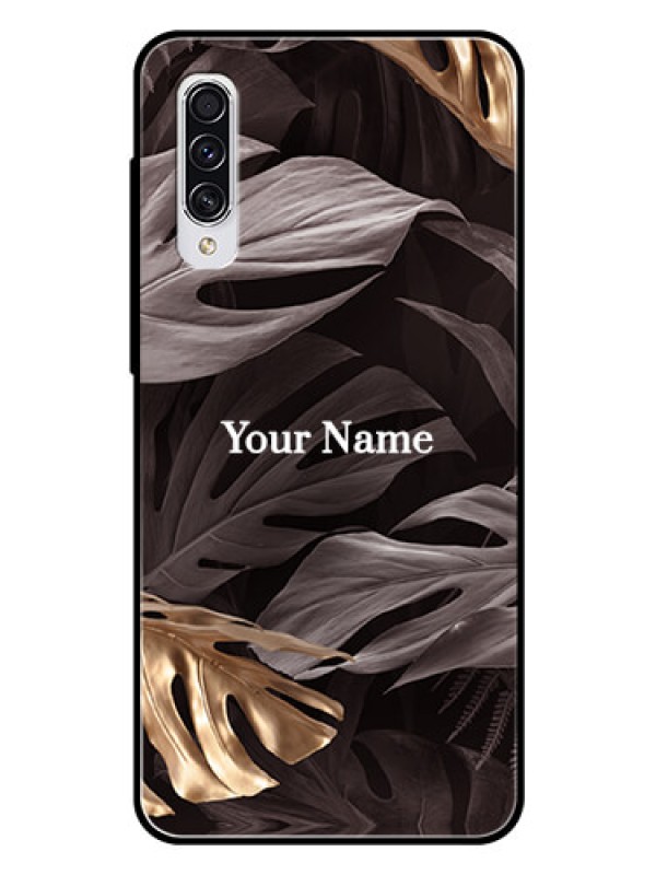 Custom Galaxy A70 Personalised Glass Phone Case - Wild Leaves digital paint Design