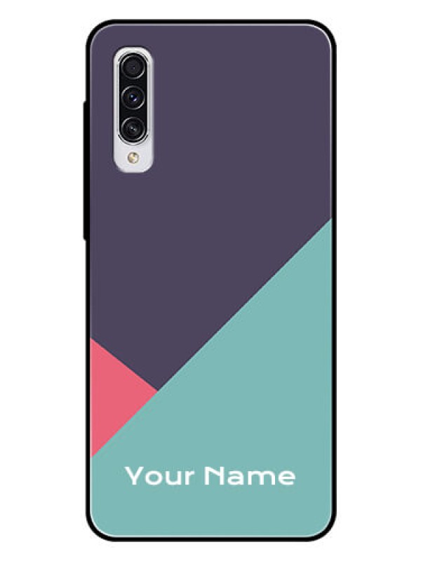 Custom Galaxy A70 Custom Glass Mobile Case - Tri Color abstract Design