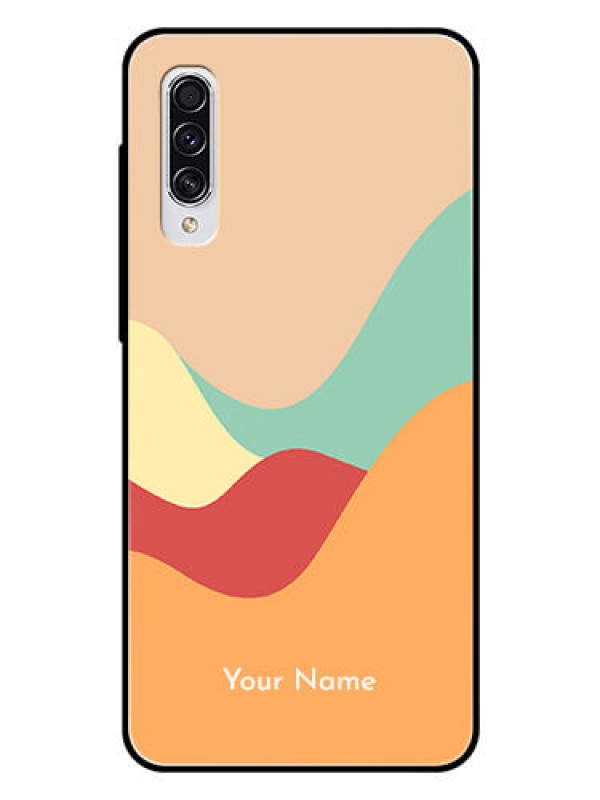 Custom Galaxy A70 Personalized Glass Phone Case - Ocean Waves Multi-colour Design