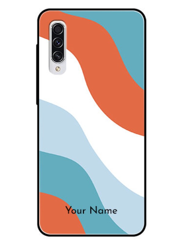 Custom Galaxy A70 Custom Glass Mobile Case - coloured Waves Design