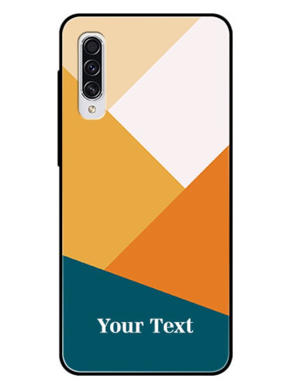 Custom Galaxy A70 Personalized Glass Phone Case - Stacked Multi-colour Design