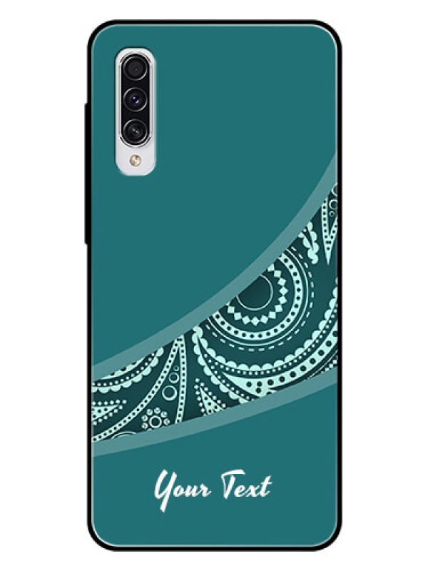 Custom Galaxy A70 Photo Printing on Glass Case - semi visible floral Design