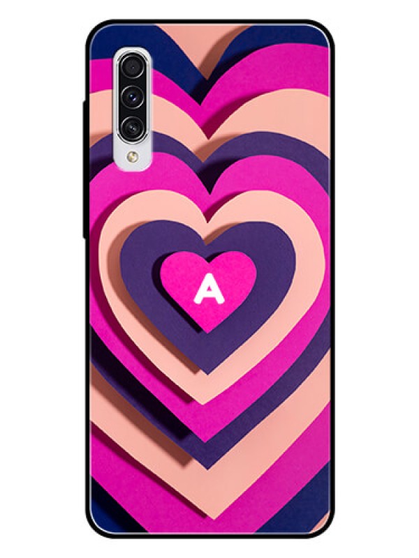 Custom Galaxy A70 Custom Glass Mobile Case - Cute Heart Pattern Design