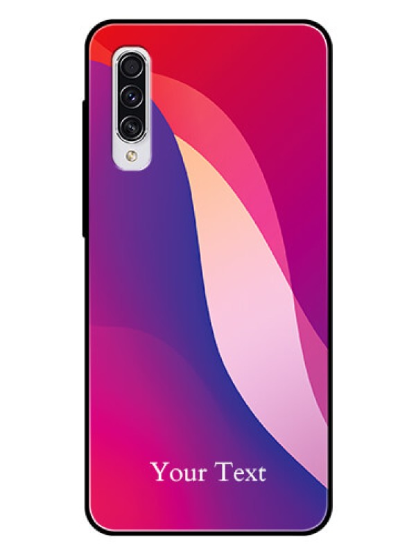 Custom Galaxy A70 Personalized Glass Phone Case - Digital abstract Overlap Design