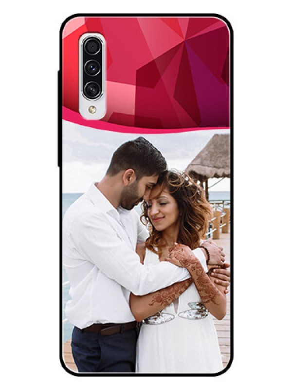 Custom Samsung Galaxy A70s Custom Glass Mobile Case  - Red Abstract Design