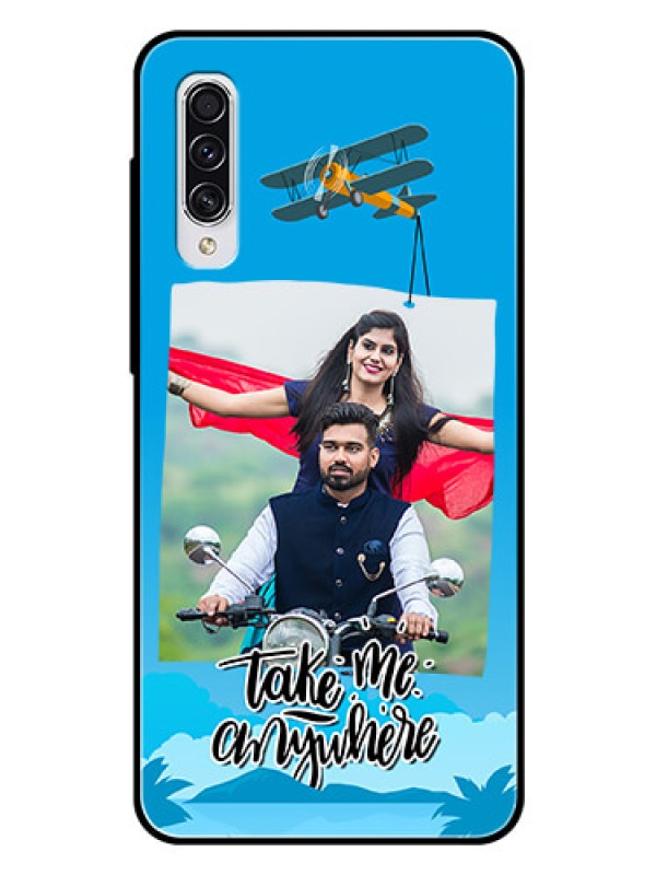 Custom Samsung Galaxy A70s Custom Glass Mobile Case  - Traveller Design 