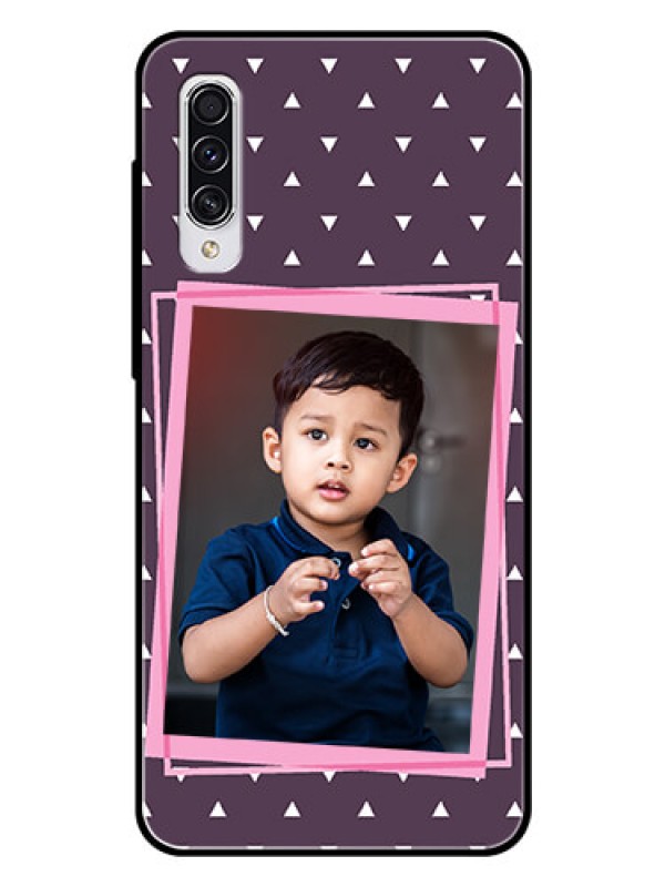 Custom Samsung Galaxy A70s Custom Glass Mobile Case  - Triangle Pattern Dotted Design