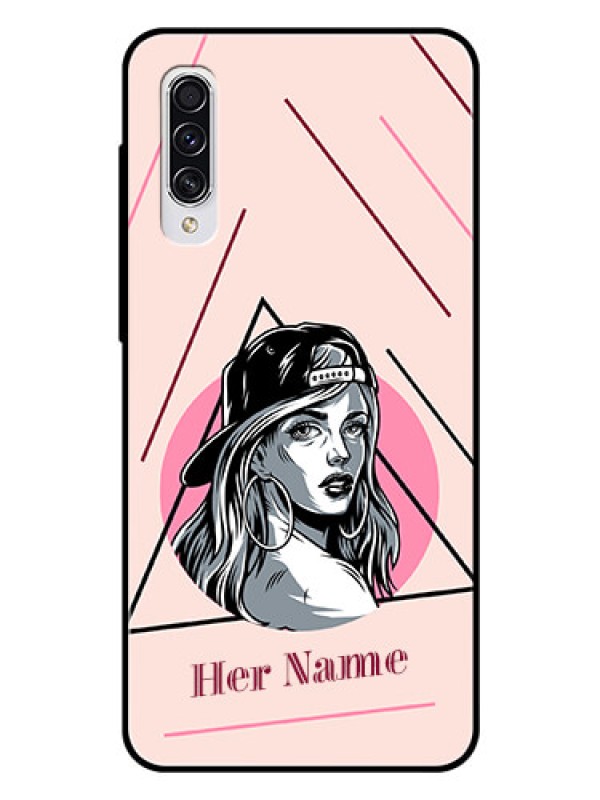 Custom Galaxy A70s Personalized Glass Phone Case - Rockstar Girl Design
