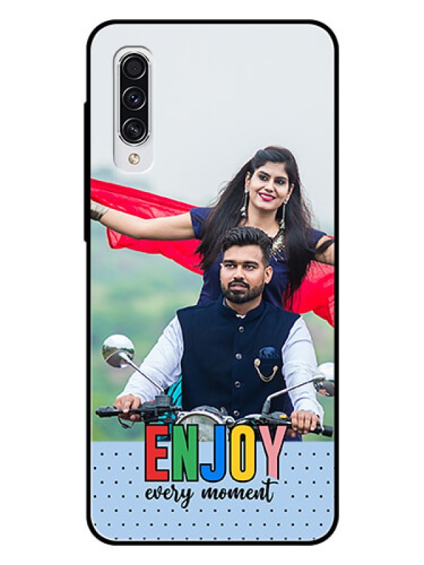 Custom Galaxy A70s Photo Printing on Glass Case - Enjoy Every Moment Design