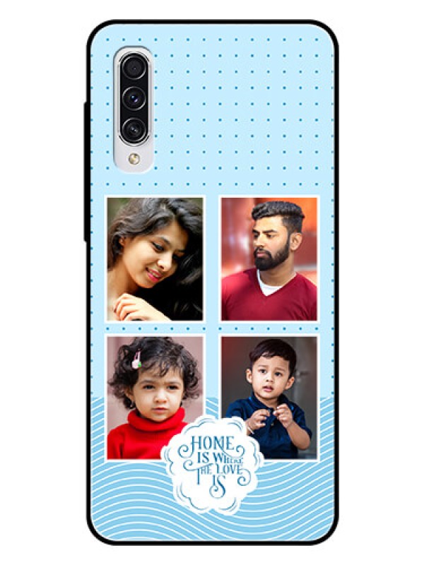 Custom Galaxy A70s Custom Glass Phone Case - Cute love quote with 4 pic upload Design