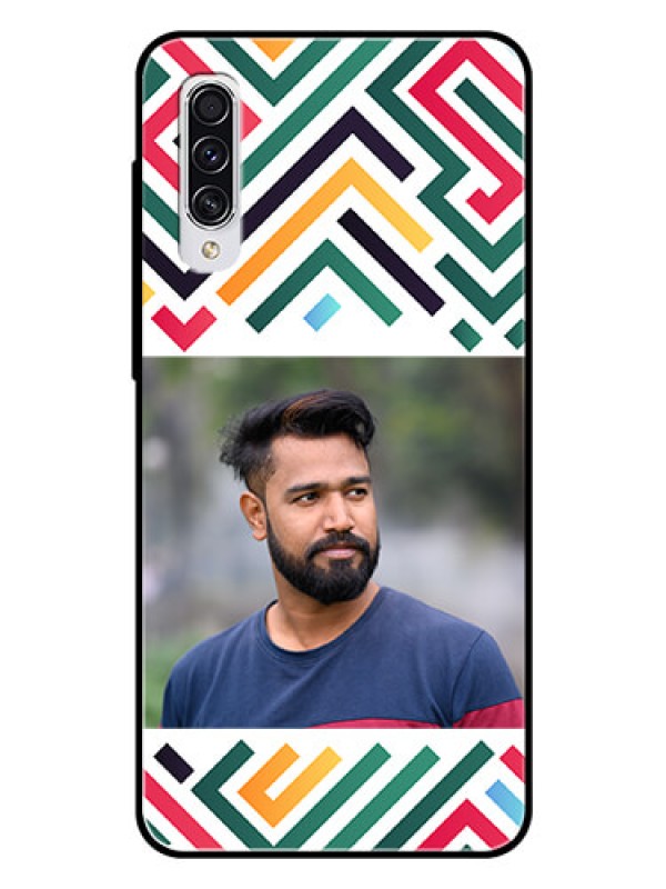 Custom Galaxy A70s Personalized Glass Phone Case - Colorful Maze Pattern Design