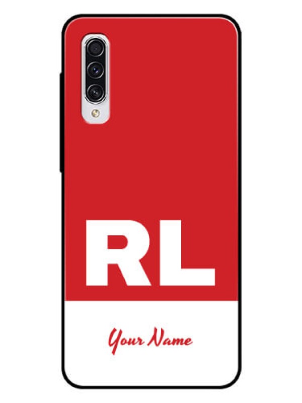 Custom Galaxy A70s Personalized Glass Phone Case - dual tone custom text Design