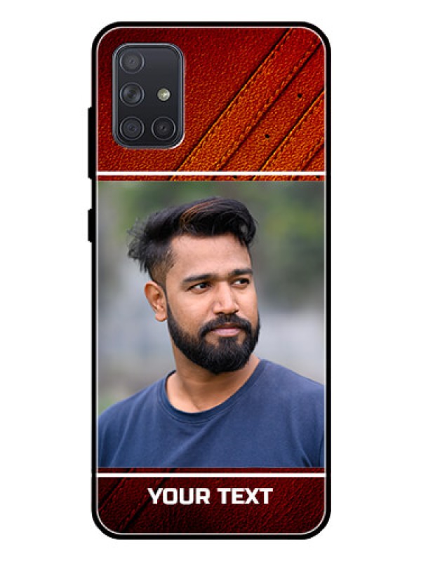 Custom Galaxy A71 Personalized Glass Phone Case  - Leather Phone Case Design