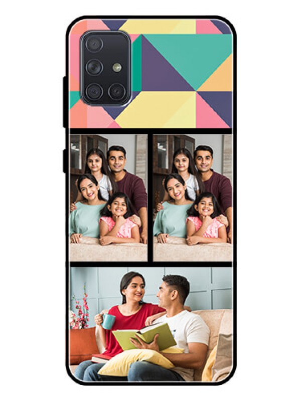 Custom Galaxy A71 Custom Glass Phone Case  - Bulk Pic Upload Design