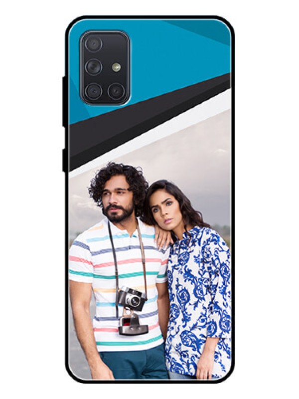 Custom Galaxy A71 Photo Printing on Glass Case  - Simple Pattern Photo Upload Design
