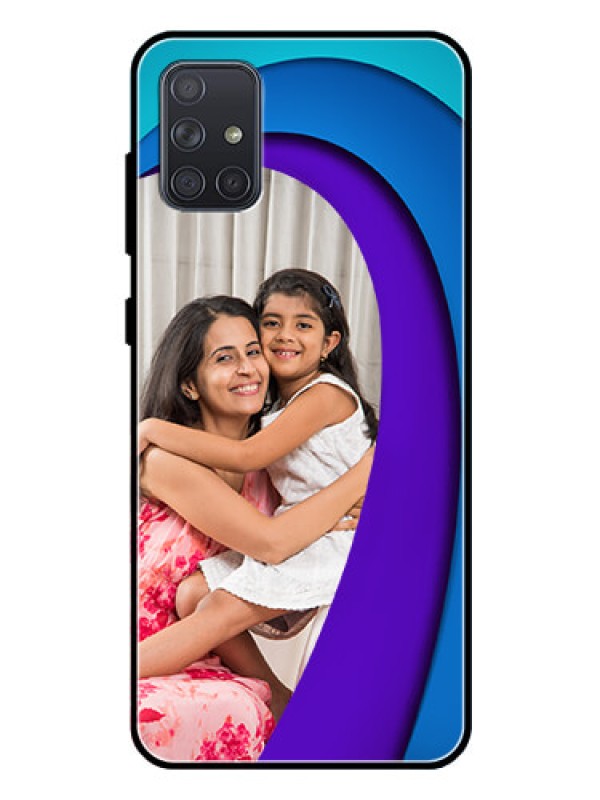 Custom Galaxy A71 Photo Printing on Glass Case  - Simple Pattern Design