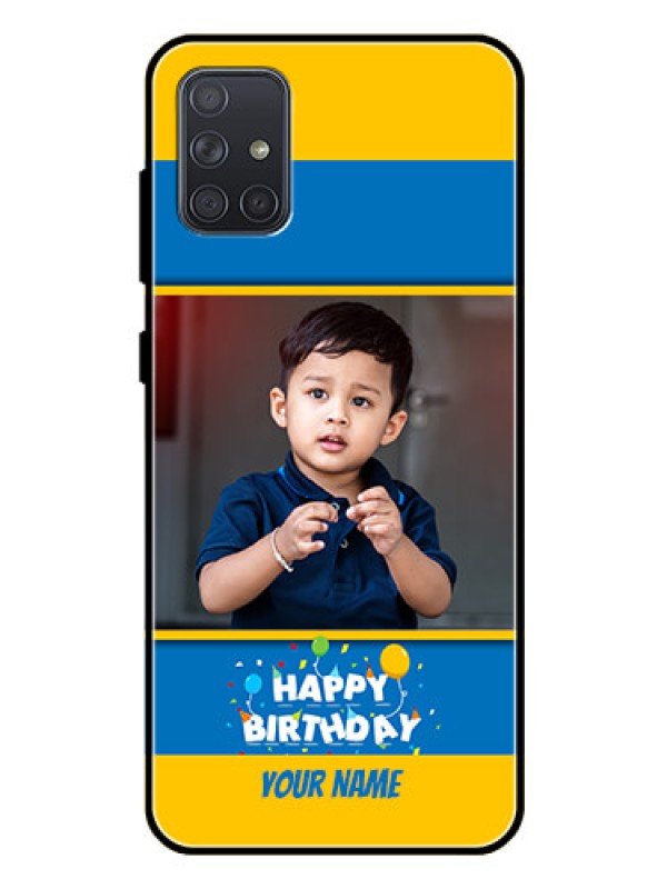 Custom Galaxy A71 Custom Glass Mobile Case  - Birthday Wishes Design