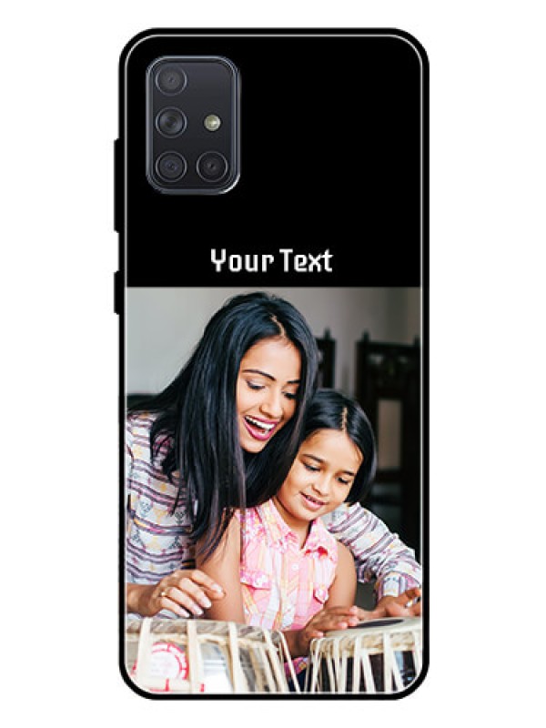 Custom Galaxy A71 Photo with Name on Glass Phone Case