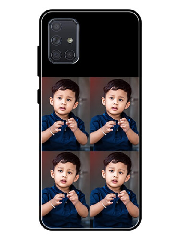 Custom Galaxy A71 4 Image Holder on Glass Mobile Cover