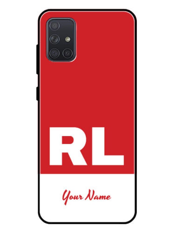 Custom Galaxy A71 Personalized Glass Phone Case - dual tone custom text Design