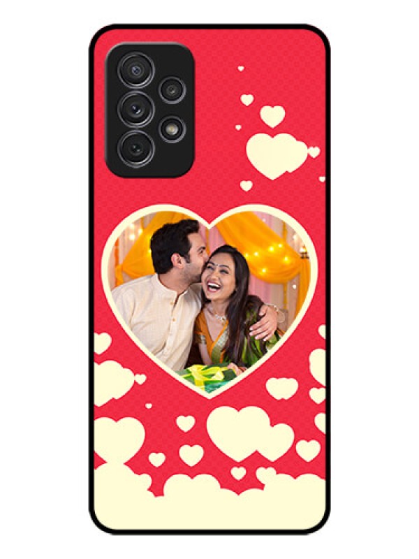 Custom Galaxy A72 Custom Glass Mobile Case - Love Symbols Phone Cover Design