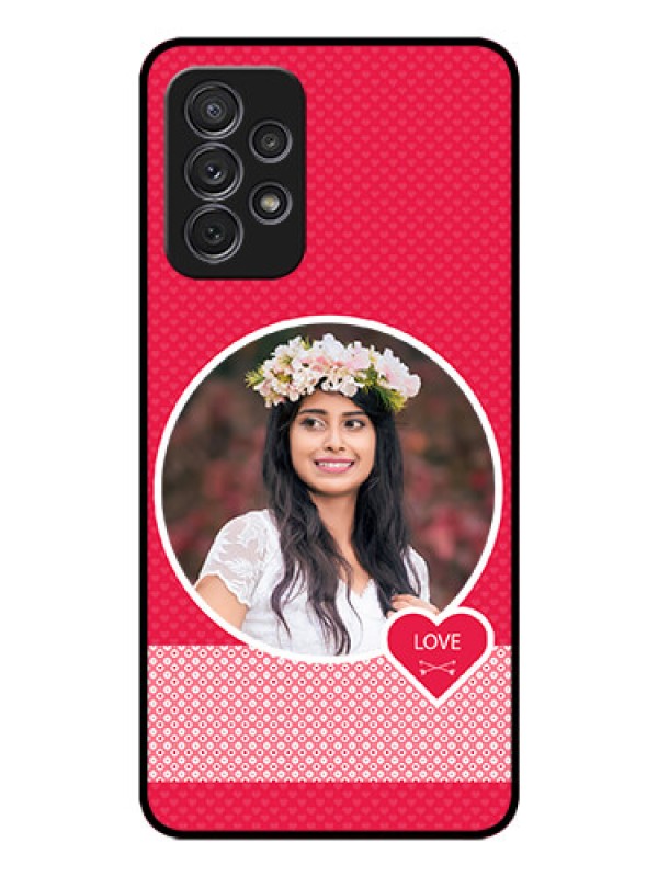 Custom Galaxy A72 Personalised Glass Phone Case - Pink Pattern Design