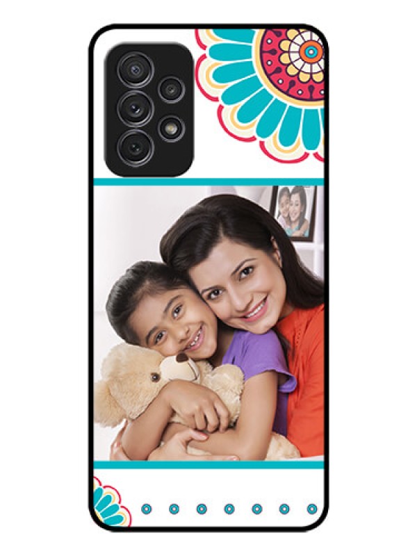 Custom Galaxy A72 Custom Glass Phone Case - Flower Design